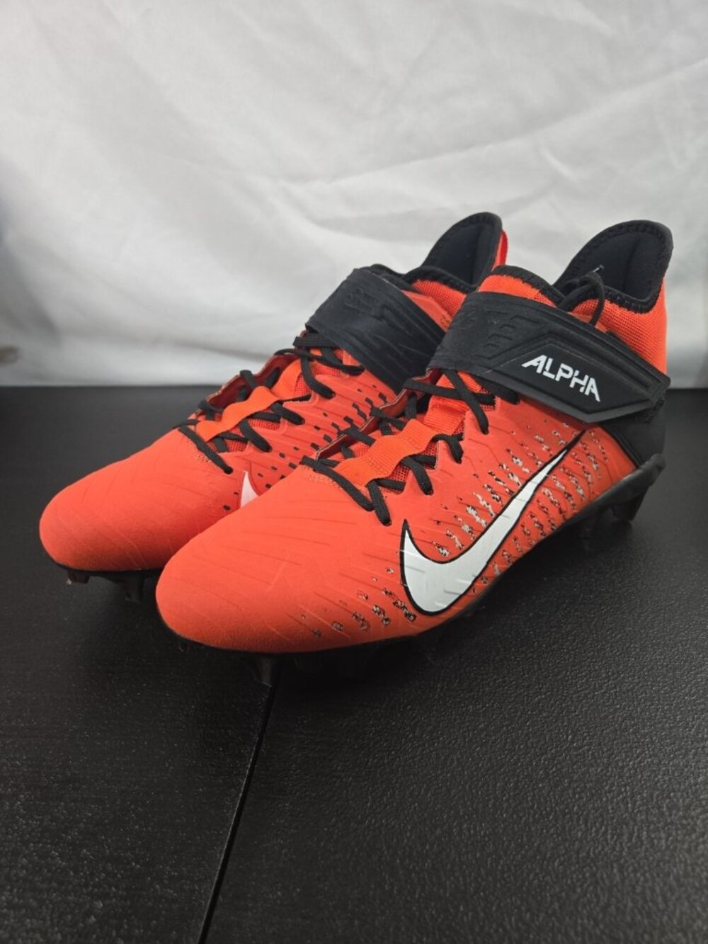 Nike Men's 9.5 Alpha Menace Pro 2 Mid Football Cleats Orange AQ3209-801